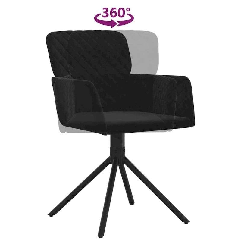 Swivel Dining Chairs - Upholstered Velvet Accent Side Chair, Set of 2, 20.3W x 23.2D x 32.9H