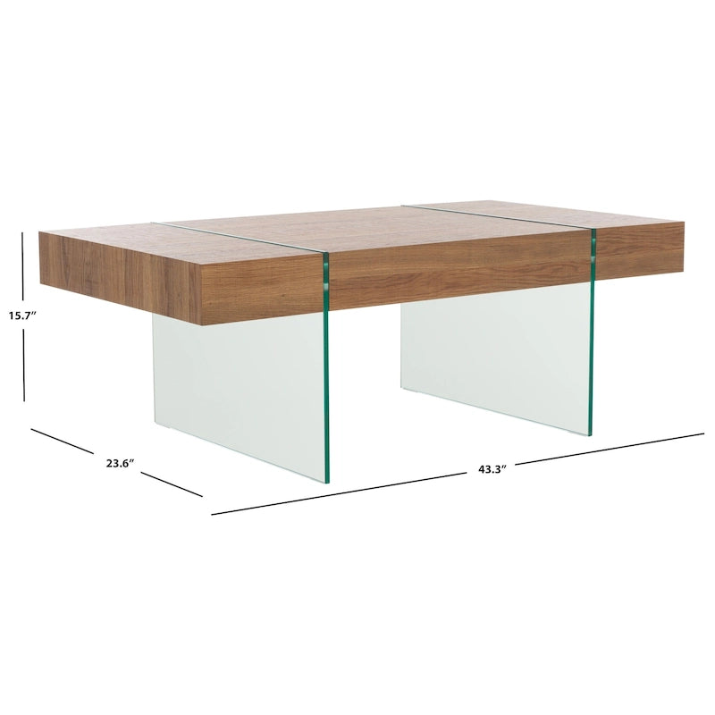 Glass Leg Rectangular Coffee Table 43W x 24D x 16H