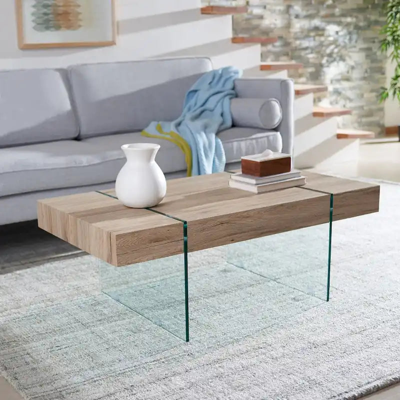 Glass Leg Rectangular Coffee Table 43W x 24D x 16H