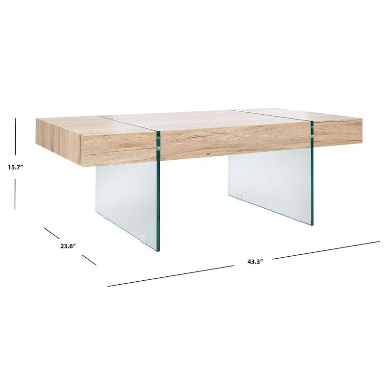 Glass Leg Rectangular Coffee Table 43W x 24D x 16H