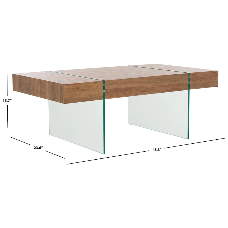 Glass Leg Rectangular Coffee Table 43W x 24D x 16H