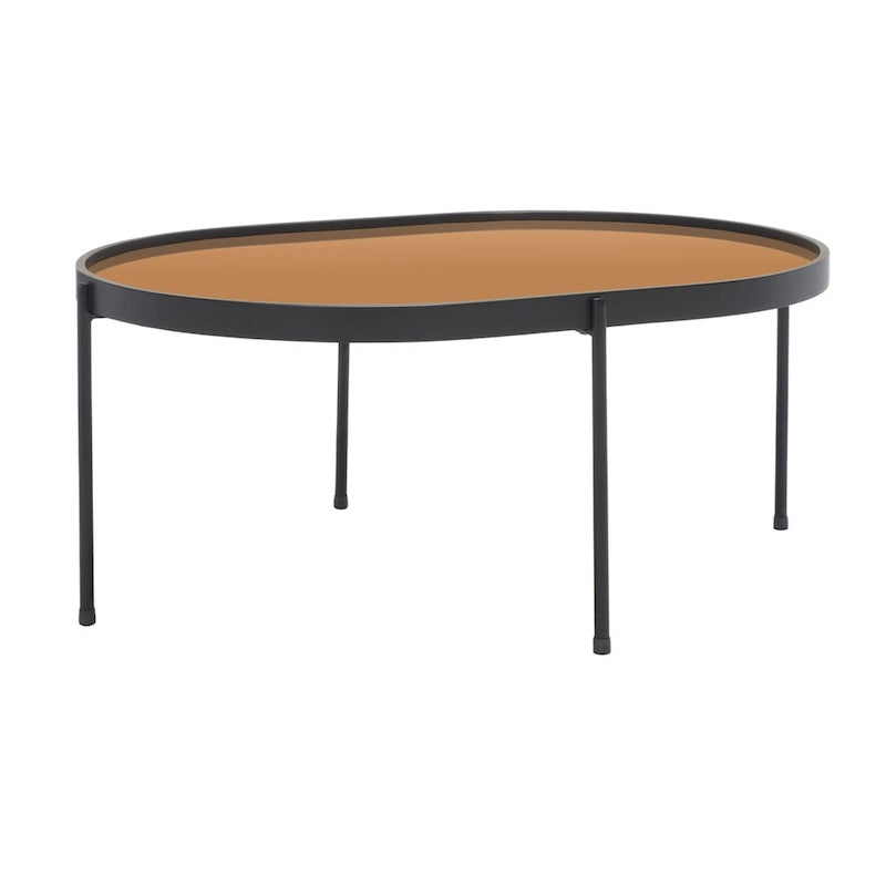 Lustrzany owalny stolik kawowy 32W x 23D x 14H