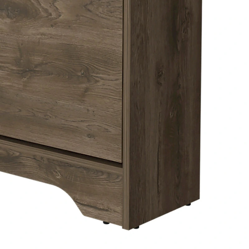 Schuhschrank aus Holz mit 2 Klappfächern und oberem Ablagefach