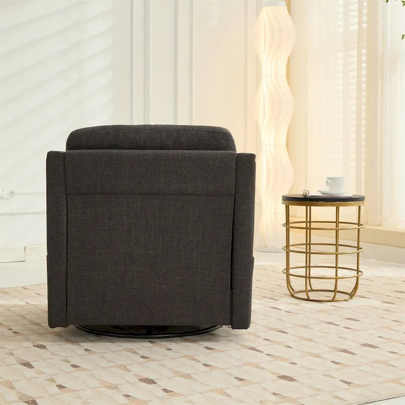 Modern Fabric Accent Swivel Chair with USB Ports, Set of 1