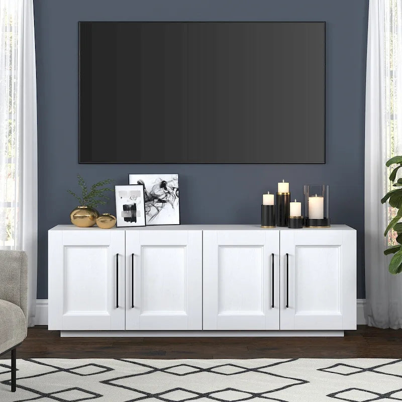 68-Inch TV Stand for TVs Up to 75 Inches with 4 Doors and Adjustable Shelves