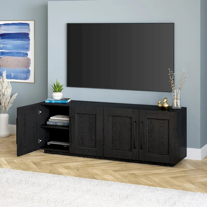 68-Inch TV Stand for TVs Up to 75 Inches with 4 Doors and Adjustable Shelves