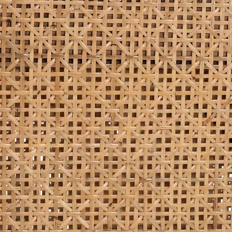 Boho-Akzentbank aus Rattan und Akazienholz - helles Honigbraun