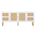 64.9 Rattan Door Media Console TV Stand for TVs Up to 70 Inches