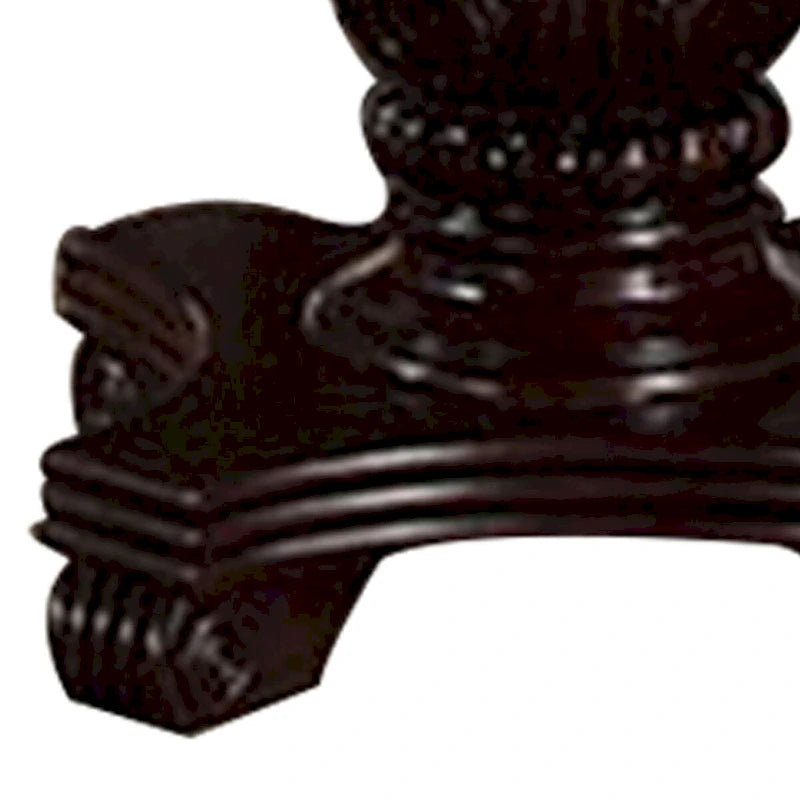 66-Inch Extendable Dining Table with Twin Pedestal Base - Cherry Oak Brown
